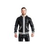 Mister B Leather Hoodie With Stripes