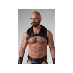 Leather Sleeveless Crop Hoodie - Small (36-41)