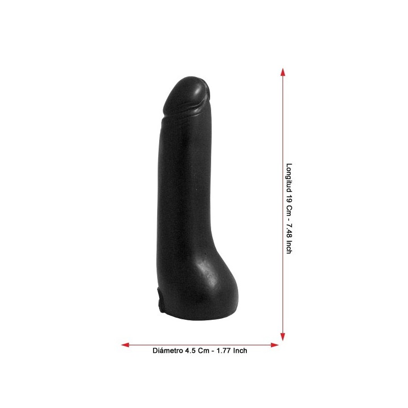 DP047 Little Lieutenant Dildo Black 19 cm / 7.48"