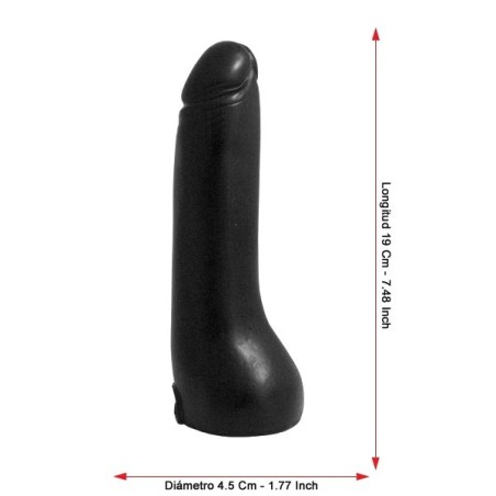 DP047 Little Lieutenant Dildo Black 19 cm / 7.48"