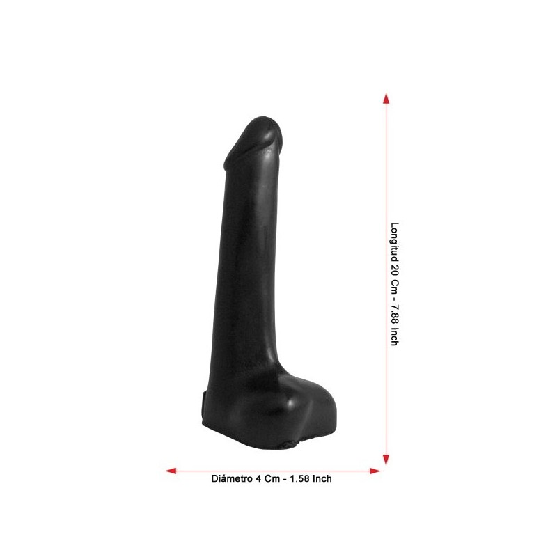 DP049 GI John Dildo Black 20 cm / 7.88"