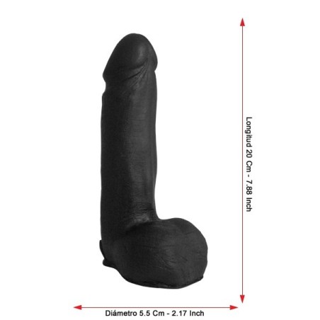 DP051 Rear-End Rookie Dildo Black 20 Cm / 7.88"