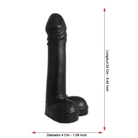 DP058 Drill Sergeant Dildo Black 24 Cm / 9.45"