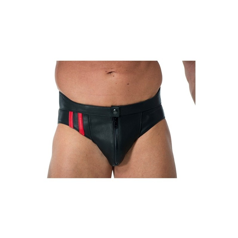 Leather Frat Jock Red