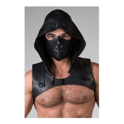 Leather Sleeveless Crop Hoodie