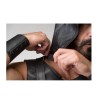 Leather Sleeveless Crop Hoodie