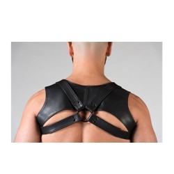 Leather Sleeveless Crop Hoodie