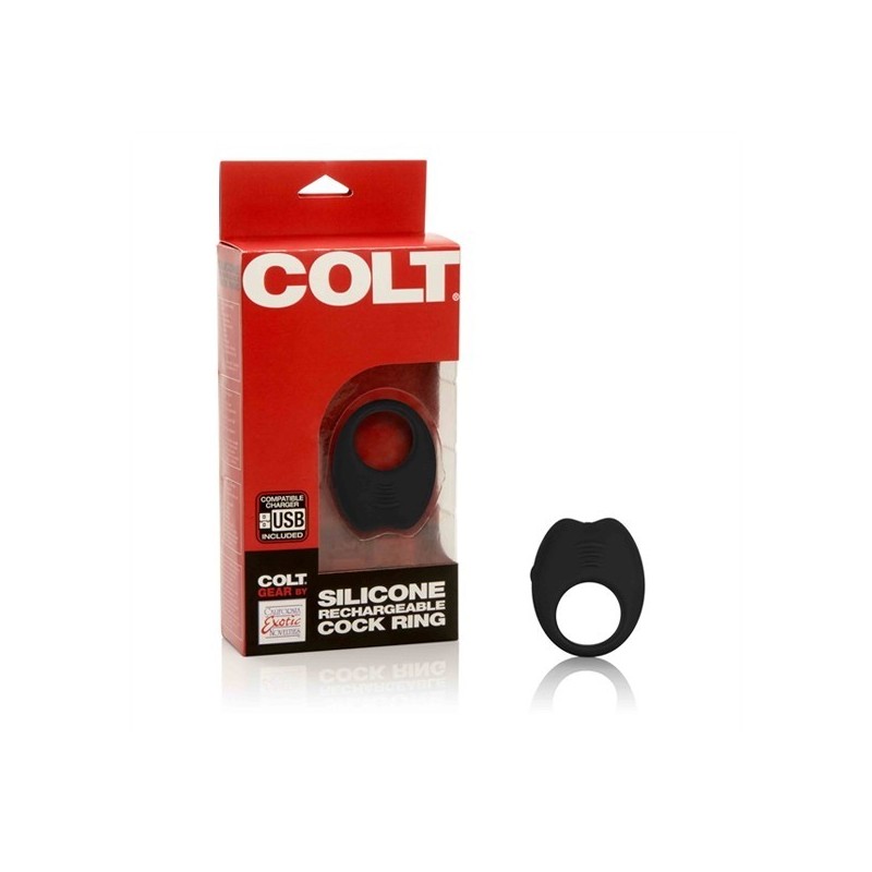 Colt Silicone Rechargeable Cock Ring - Black