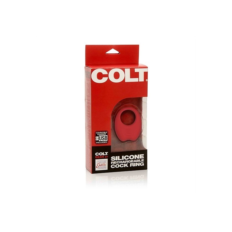 Colt Silicone Rechargeable Cock Ring - Red