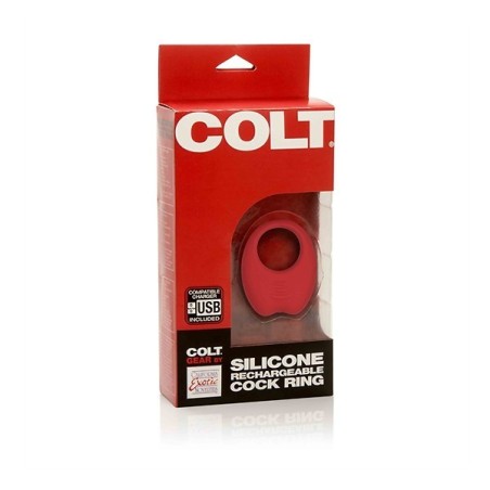 Colt Silicone Rechargeable Cock Ring - Red