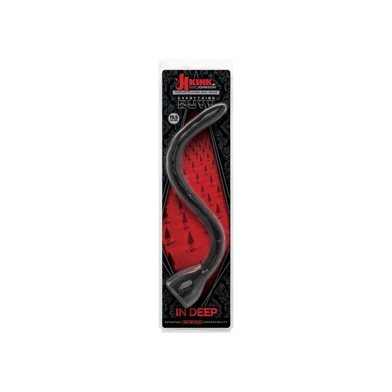 In Deep Premium Silicone Anal Snake - Black