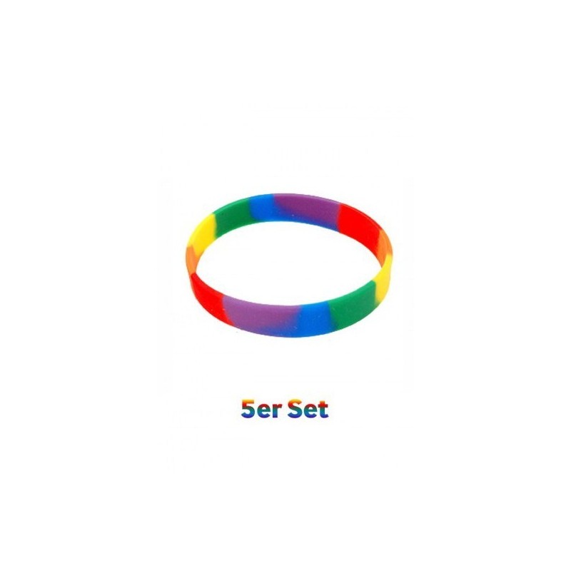 Rainbow silicone bracelet (5er Set)