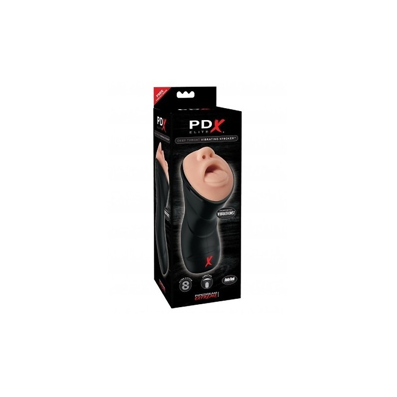 PDX Elite Deep Throat Vibrating Stroker L: 241 mm x D: 94 mm