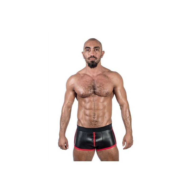 Neoprene Shorts 3 Way Full Zip Black Red