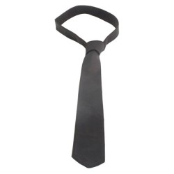 Leather Tie Stitched Black